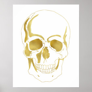 Póster Crânio Dourado