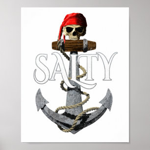 Poster Crânio E Âncora De Pirata Salgada