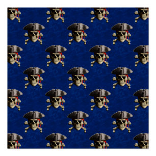Póster Crânio e chapéu do pirata