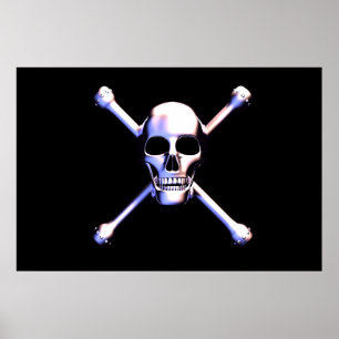 Póster Crânio e crossbones Metalhead