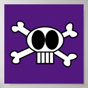 Póster Crânio e espinhos com olhos pretos grandes