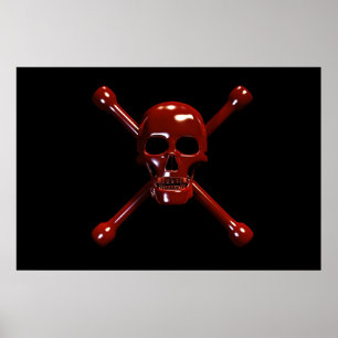 Poster Crânio e morte do vermelho dos crossbones