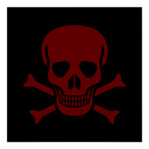 Póster Crânio e Ossos