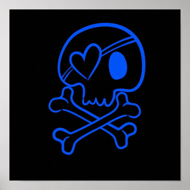 Póster Crânio e ossos cruzados (Frente)