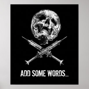 Póster Crânio e seringas