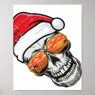 Poster Cranio Natal Em Julho Praia Tropical Verão Férias