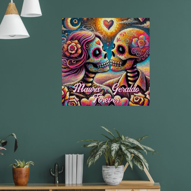 Poster Cránios de Açúcar no Passado Gize Personalizado (Sala de Estar 1)