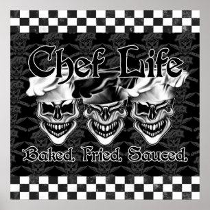 Poster Crânios de riso do cozinheiro chefe