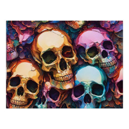 Póster Crânios Funky