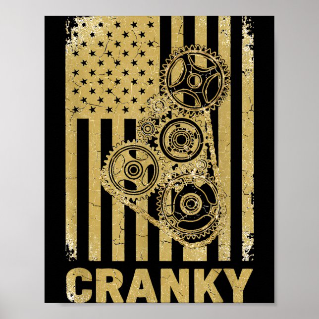 Poster Cranky Car Engine Crankshaft Lover Mechanics Fathe (Frente)
