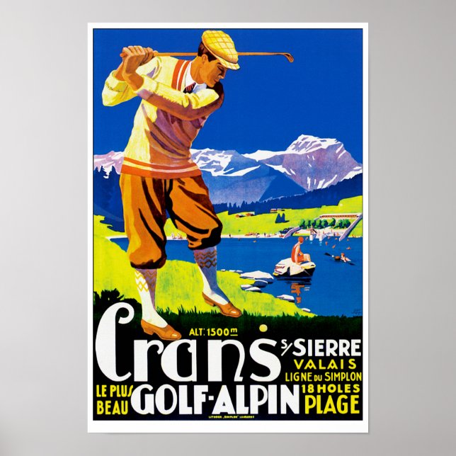 Poster Crans Golf Alpin (Frente)