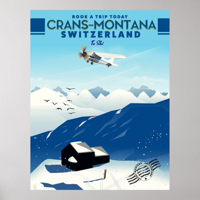 Poster crans-montana Suiça (Frente)