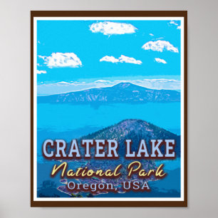 POSTER CRATER LAKE NATIONAL PARK - OREGON USA