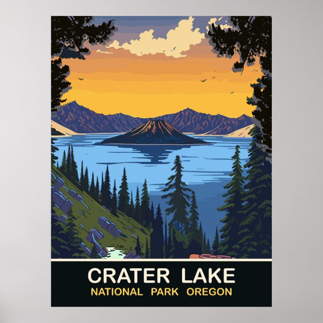 Poster Crater Lake, National Park, Oregon, Viagem (Frente)