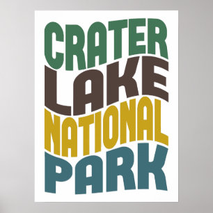 Poster Crater Lake National Park Retro Wave