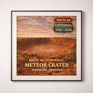 Poster Cratera de Meteorito Arizona Rota 66