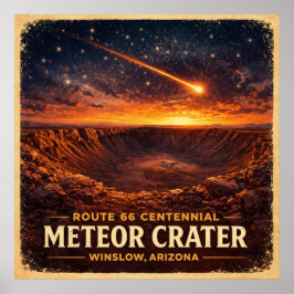 Poster Cratera do Meteoro Winslow Arizona Centenário