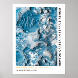 Poster Cratera Newton na Terra Sirenum em Marte