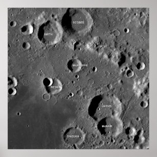 Póster Crateras do Memorial da cratera de lua nomeadas