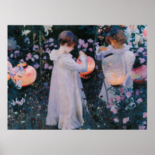 Póster Cravo Lírio Lírio Rosa John Singer Sargent Arte