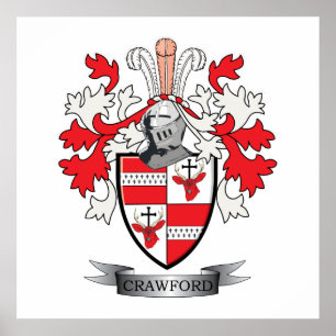 Poster Crawford Family Crest Coat of Arms
