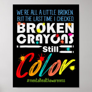 Poster Crayons Ainda Colorido Suporte à Consciência da Sa