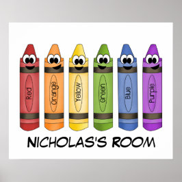 Póster Crayons Bedroom