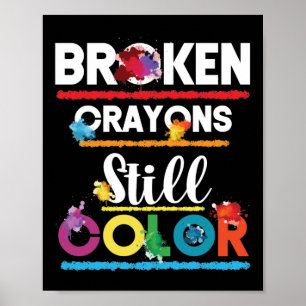 Poster Crayons Partidos Ainda Coloridos Saúde Mental