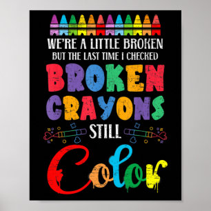 Poster Crayons Partidos Ainda Cores Sensibilização Para A