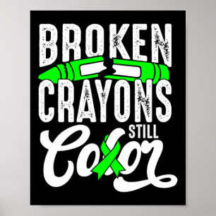 Poster Crayons Partidos Ainda Cores Sensibilização Para A