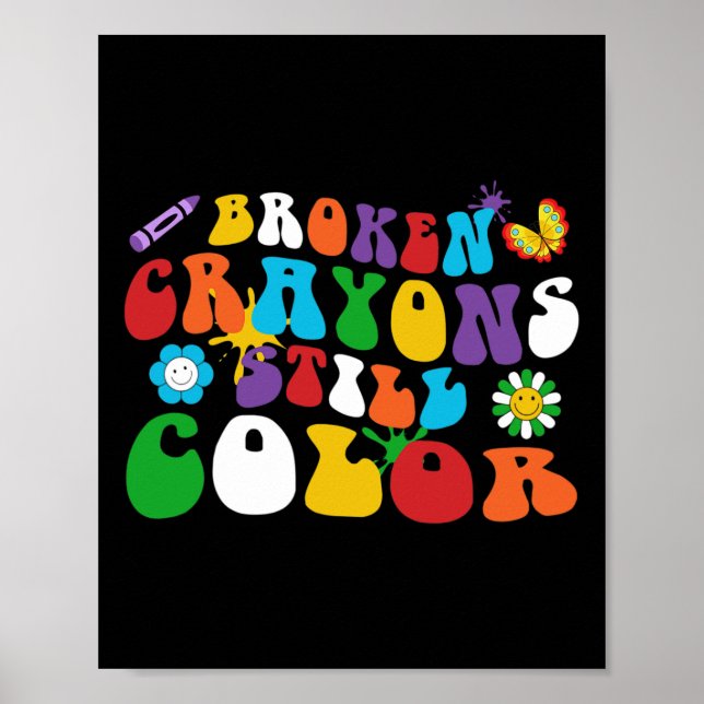 Poster Crayons Quebrados Ainda Coloridos Hippie Dai (Frente)