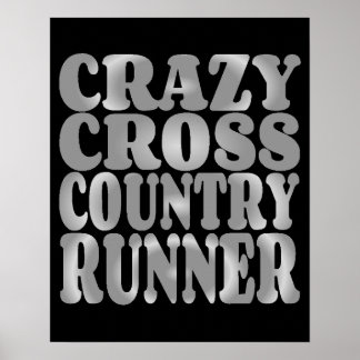 Póster Crazy Cross Country Runner em Prata