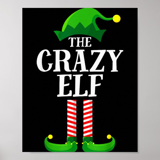 Poster Crazy Elf Matching Family Group Christmas Party Py (Frente)