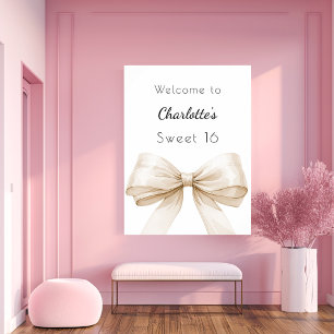 Poster Cream beige Doce 16 boas-vindas