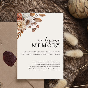 Poster Cream Boho na memória amorosa Sinal de Casamento