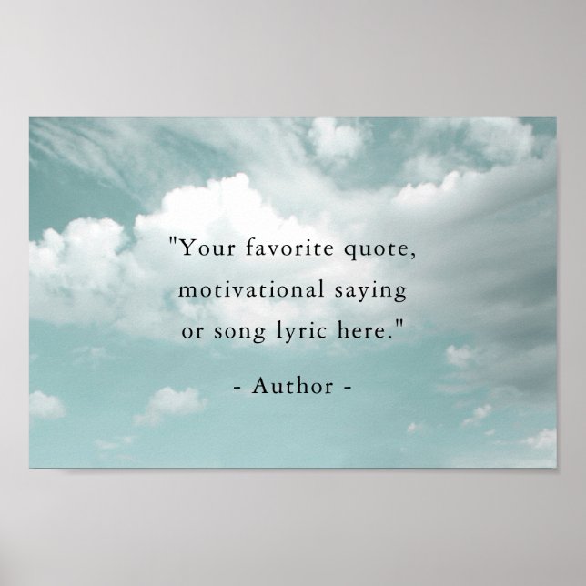 Poster Create Your Own Motivational Quote - Blue Sky (Frente)