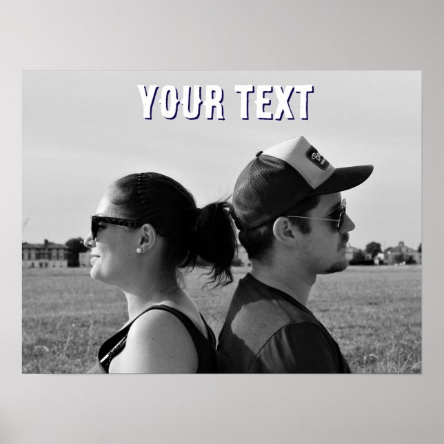 Poster create your own photo text engagement  (Frente)