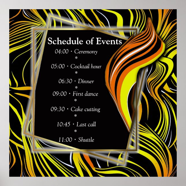 Poster Creative Black, Yellow & Orange Seless Abstratos (Frente)