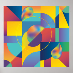 Poster Creative Geométrico: Abstrato Vintage Cobrir.