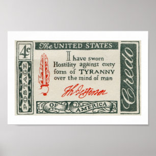 Póster Credo 1960 da tirania de Thomas Jefferson