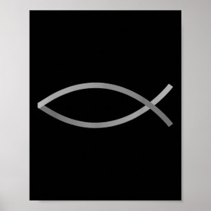 Poster Credo Com Estilo Peixe Jesus Símbolo Cristão