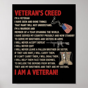 Poster Credo de Veterano Sou um veterano Orgulhoso agora.
