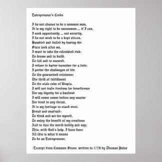 Poster Credo do Empreendedor