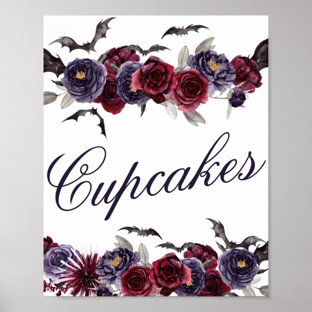 Poster Creepto linda | Cupcakes de morcegos lisos (Frente)
