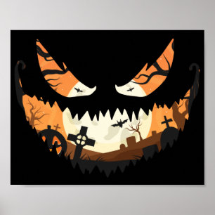 Poster Creepy Jack O Latern Spooky Halloween