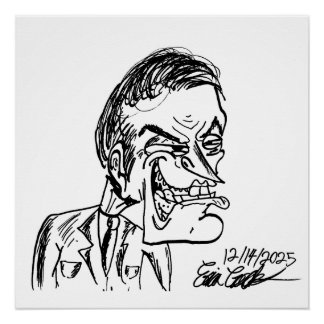 Póster creepy villain cartoon art