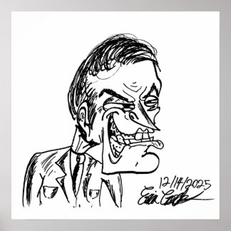 Poster creepy villain cartoon art