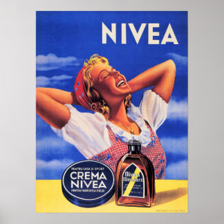 Poster Crema Nivea Retro German Cosmetics Lotion Advert
