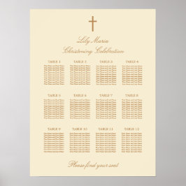 Poster Creme 12 Gráfico de Assentos de Mesa