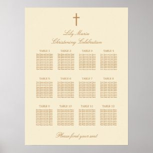 Poster Creme 12 Gráfico de Assentos de Mesa